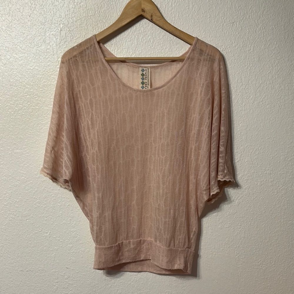 Free People Sheer Knit Dolman Sleeve Top XS